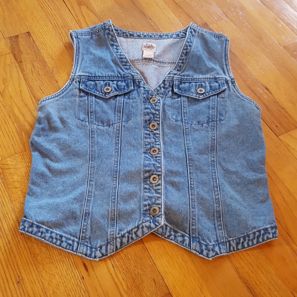 Vintage Blue Jean Vest - Picture 5 of 8